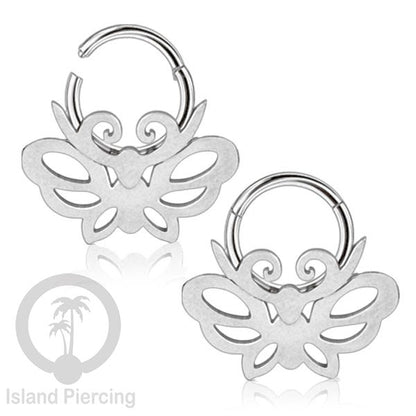 Anting Tindik Stainless Segment Ring yang unik Body Jewelry untuk Telinga dan Septum warna silver