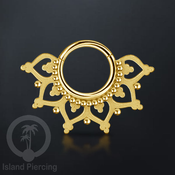 Anting Tindik Stainless Berlapis Segment Ring Septum Body Jewelry, Helix Tragus warna gold