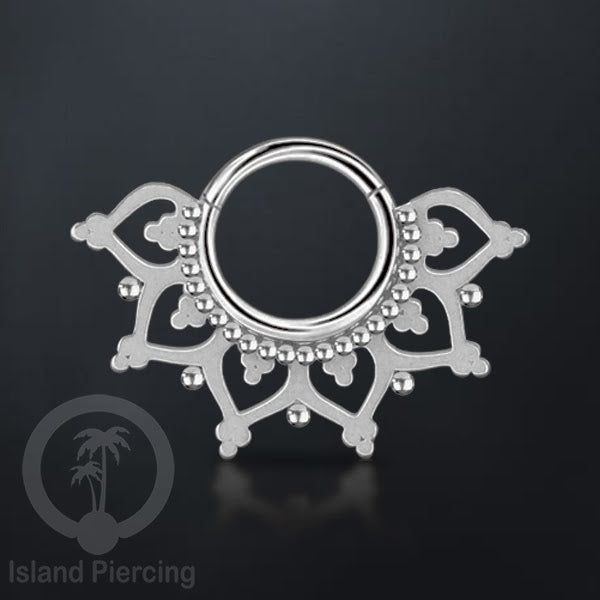 Anting Piercing Stainless Segment Ring yang unik body jewelry untuk Septum dan telinga warna silver