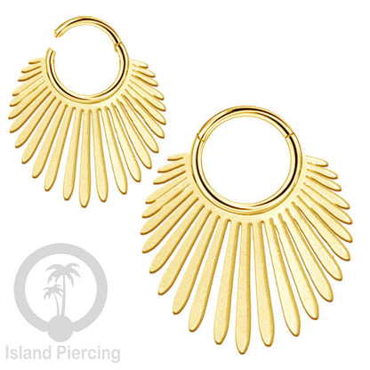 Anting Tindik Stainless Hinged Segment Ring Septum Piercing Telinga Body Jewelry warna gold