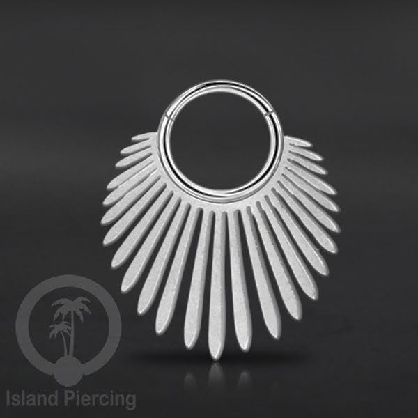 Anting Tindik Stainless Hinged Segment Ring Septum Piercing Telinga Body Jewelry warna silver