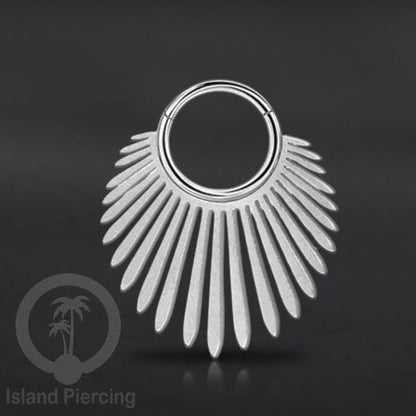 Anting Tindik Stainless Hinged Segment Ring Septum Piercing Telinga Body Jewelry warna silver