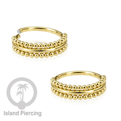 Perhiasan Stainless Conch Piercing Ring Conch Body Jewelry Segment Ring unik warna emas