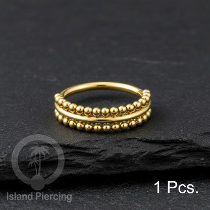 Perhiasan Stainless Conch Piercing Ring Conch Body Jewelry Segment Ring unik warna emas