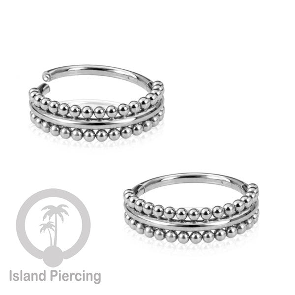 Perhiasan Stainless Conch Piercing Ring Conch Body Jewelry Segment Ring unik warna Silver