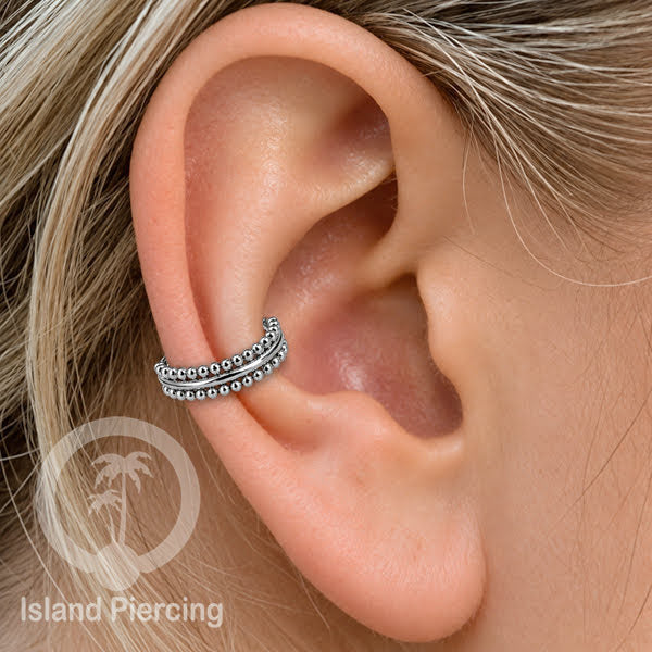 Perhiasan Stainless Conch Piercing Ring Conch Body Jewelry Segment Ring unik warna Silver