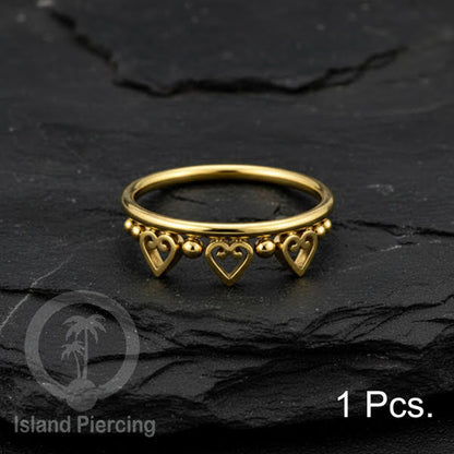 Perhiasan Stainless Conch Piercing Ring Conch Body Jewelry Segment Ring unik warna emas