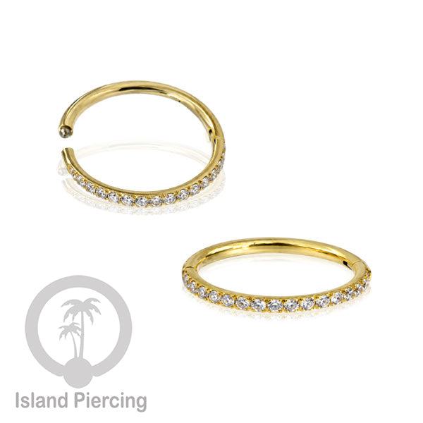 Perhiasan Stainless Conch Piercing Ring Conch Body Jewelry Segment Ring unik warna emas
