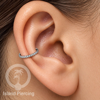 Perhiasan Stainless Conch Piercing Ring Conch Body Jewelry Segment Ring unik warna Silver
