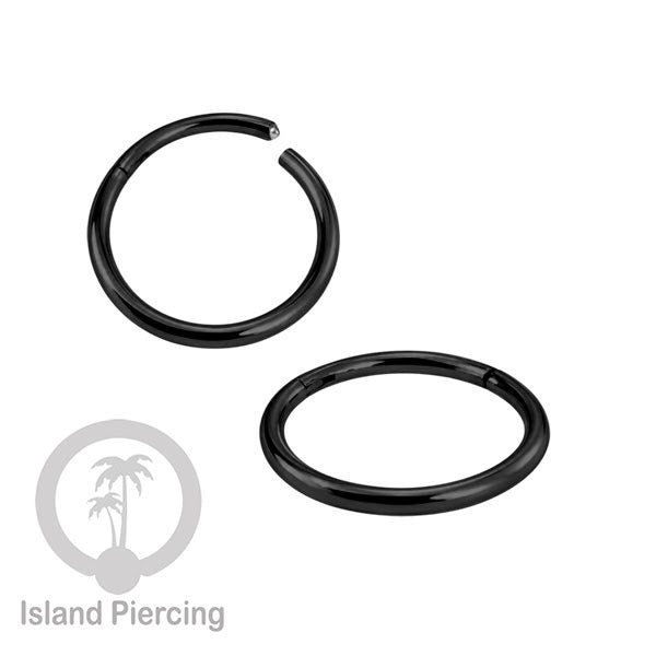Perhiasan Stainless Conch Piering Ring Conch Body Jewelry Segment Ring Silver &amp; Black