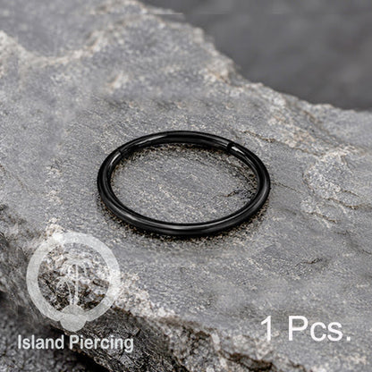 Perhiasan Stainless Conch Piering Ring Conch Body Jewelry Segment Ring Silver &amp; Black