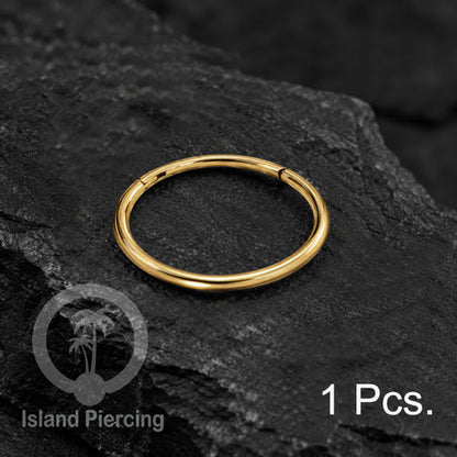 Perhiasan Stainless Conch Piering Ring Conch Body Jewelry Segment Ring Silver &amp; Black
