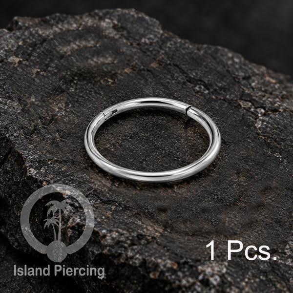 Perhiasan Stainless Conch Piering Ring Conch Body Jewelry Segment Ring Silver &amp; Black