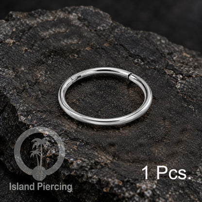 Perhiasan Stainless Conch Piering Ring Conch Body Jewelry Segment Ring Silver &amp; Black