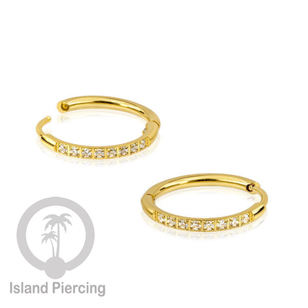 Perhiasan Stainless Anting Conch Piercing Ring Conch Body Jewelry dengan Kristal