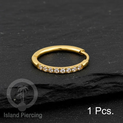 Perhiasan Stainless Anting Conch Piercing Ring Conch Body Jewelry dengan Kristal