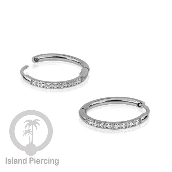 Perhiasan Stainless Anting Conch Piercing Ring Conch Body Jewelry dengan Kristal