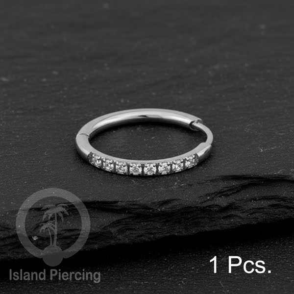 Perhiasan Stainless Anting Conch Piercing Ring Conch Body Jewelry dengan Kristal