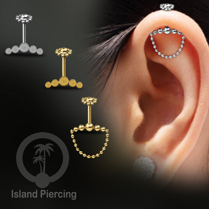 Anting Tindik Helix Piercing Stainless pilihan warna gold atau silver Helix Body Jewelry