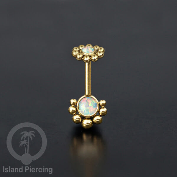 Anting Piercing Helix Stainless warna gold dengan batu banyak variasi, anting tindik baja beda