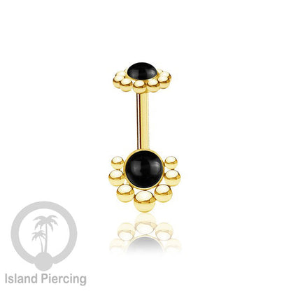 Anting Piercing Helix Stainless warna gold dengan batu banyak variasi, anting tindik baja beda