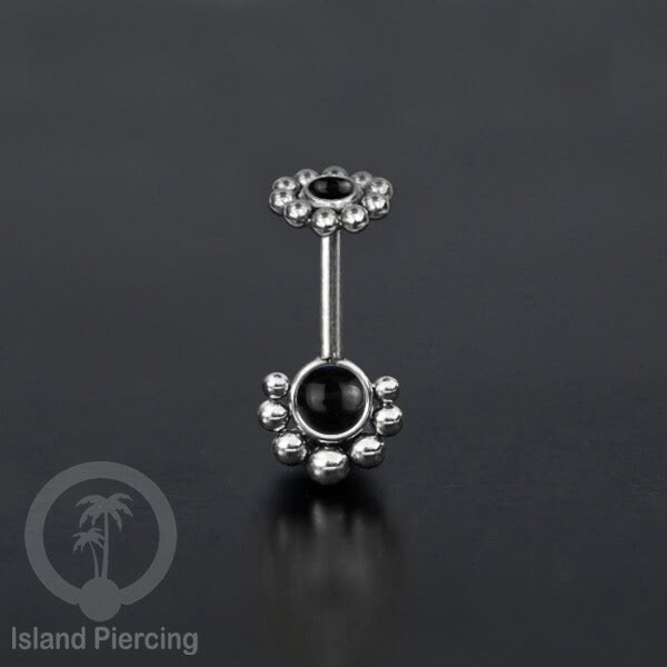 Anting Piercing Helix Stainless warna silver dengan batu banyak variasi, anting tindik baja beda