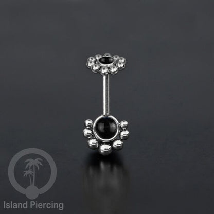 Anting Piercing Helix Stainless warna silver dengan batu banyak variasi, anting tindik baja beda
