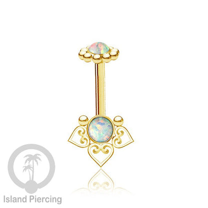 Tindik Anting Helix Stainless motif hati kecil warna gold dengan batu, Steel Helix piercing