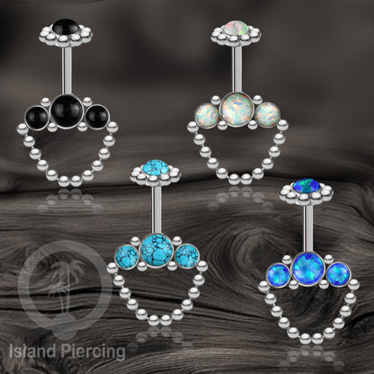 Tindik Anting Helix Stainless warna silver dengan rantai dan 3 batu Helix Piercing jewelry