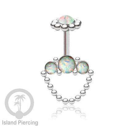 Tindik Anting Helix Stainless warna silver dengan rantai dan 3 batu Helix Piercing jewelry