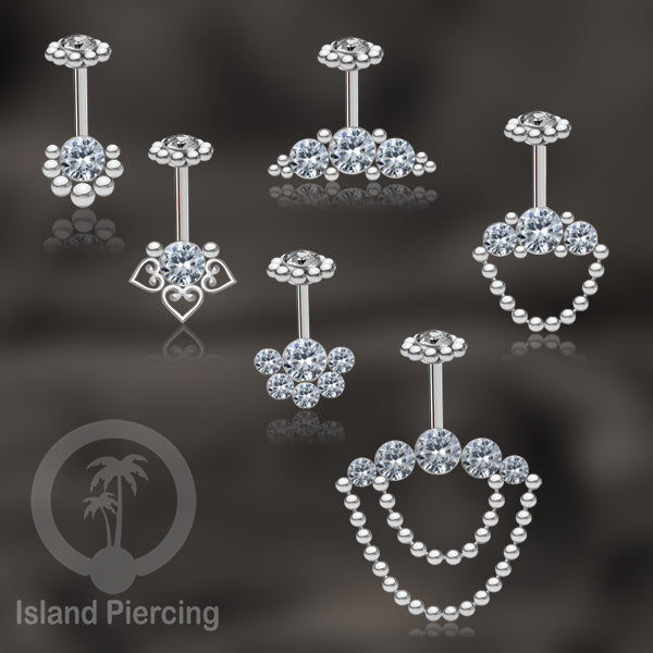 Tindik Helix Stainless warna silver, desain terbaru, Body Piercing Helix dengan kristal