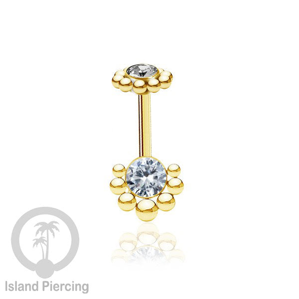 Tindik helix Stainless warna gold, desain terbaru, Body Piercing helix dengan kristal