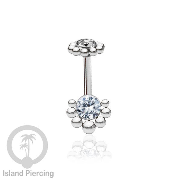 Tindik Helix Stainless warna silver, desain terbaru, Body Piercing Helix dengan kristal