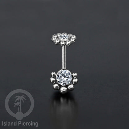 Tindik Helix Stainless warna silver, desain terbaru, Body Piercing Helix dengan kristal