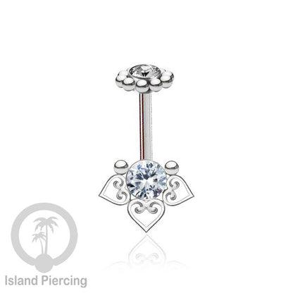 Tindik Helix Stainless warna silver, desain terbaru, Body Piercing Helix dengan kristal