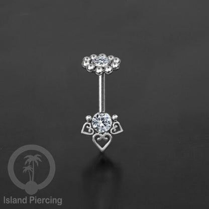 Tindik Helix Stainless warna silver, desain terbaru, Body Piercing Helix dengan kristal
