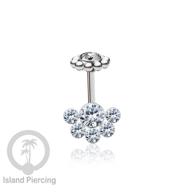 Tindik Helix Stainless warna silver, desain terbaru, Body Piercing Helix dengan kristal