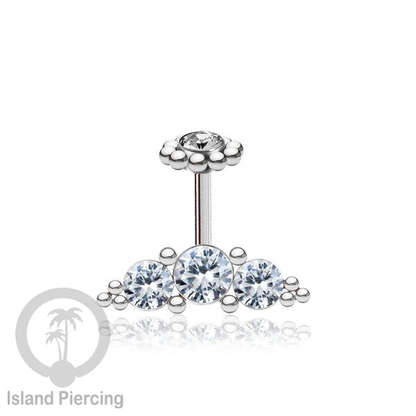 Tindik Helix Stainless warna silver, desain terbaru, Body Piercing Helix dengan kristal