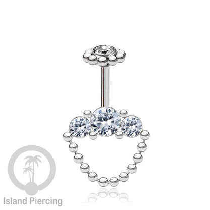 Tindik Helix Stainless warna silver, desain terbaru, Body Piercing Helix dengan kristal