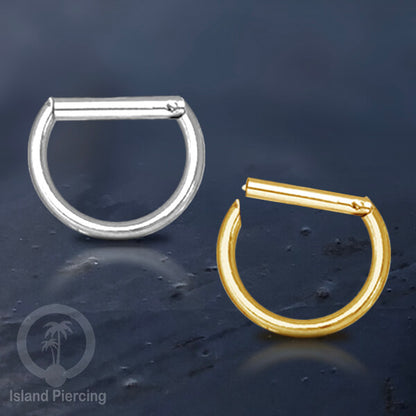 Hinged Septum Piercing Ring stainless steel tragus piercing plain design