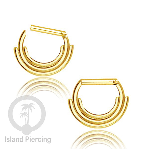 Hinged Septum Piercing Ring stainless steel tragus piercing mix design warna gold