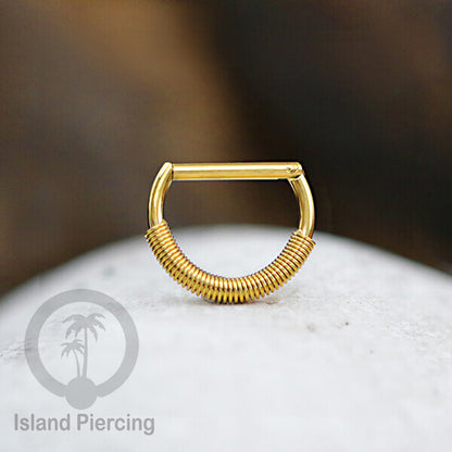 Hinged Septum Piercing Ring stainless steel tragus piercing mix design warna gold