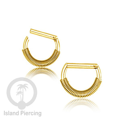 Hinged Septum Piercing Ring stainless steel tragus piercing mix design warna gold