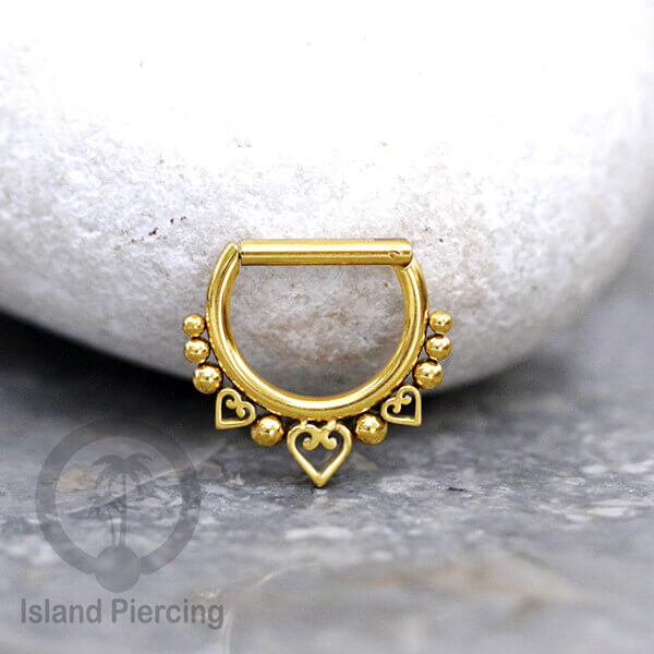 Hinged Septum Piercing Ring stainless steel tragus piercing mix design warna gold