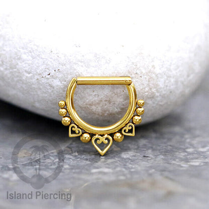 Hinged Septum Piercing Ring stainless steel tragus piercing mix design warna gold