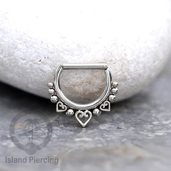 Hinged Septum Piercing Ring stainless steel tragus piercing mix design warna silver