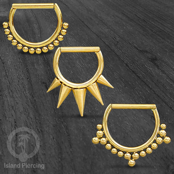 Hinged Septum Piercing Ring stainless steel tragus piercing design campur warna gold