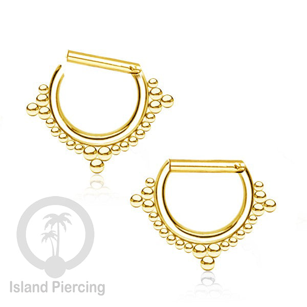 Hinged Septum Piercing Ring stainless steel tragus piercing design campur warna gold