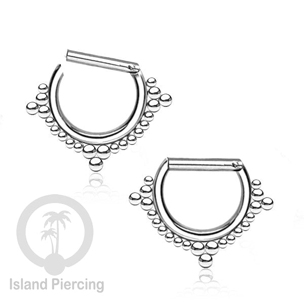 Hinged Septum Piercing Ring stainless steel tragus piercing design campur warna silver