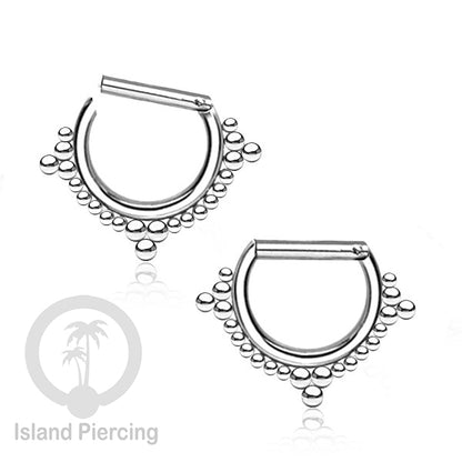Hinged Septum Piercing Ring stainless steel tragus piercing design campur warna silver
